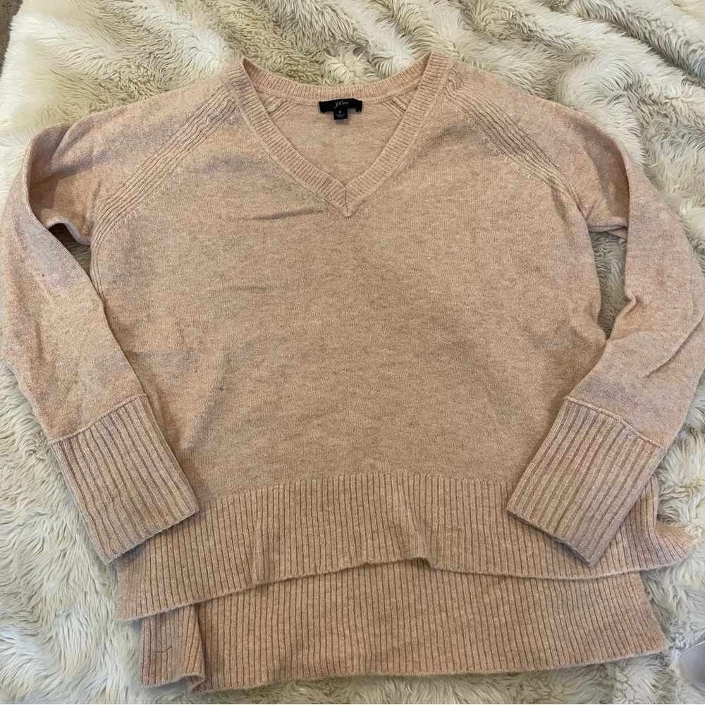 J. Crew Beige v-neck Sweater Size Small